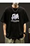 Fearless Challenge T-shirt - black, Printed, Crew Neck, Oversize, Short Sleeve, Boyfriend, Loose - 3
