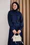 Buttoned Bolero Skirt Navy Blue Suit - 4