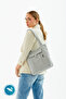 Gray U7 2 Compartments Large Volume Waterproof Fabric Women's Sports Daily Shoulder Bag B:35 E:35 - 3