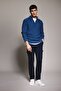 Standard Fit Regular Cut Stand Collar Half Zipper Knitwear Sweater B9286Ax23Wn - 2