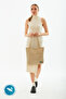 Beige U24 Waterproof Women's Arm And Shoulder Bag With Snap Closure Front 2 Pockets Detail 4 Compartments B:33 Cm E: - 2