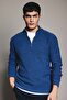 Standard Fit Regular Cut Stand Collar Half Zipper Knitwear Sweater B9286Ax23Wn