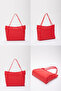 Red Shk90 Faux Leather Hand, Arm and Shoulder Shopper Bag with Internal Compartment and Zipper - 8