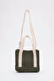 Shk139 Model Khaki Green Mini Dress - Adjustable Strap, Arm and Shoulder Bag (L:14 W:19 E:9 Cm) - 4