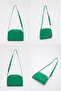 حقيبة كتف من الجلد الصناعي ذات حجرة واحدة وحزام متقاطع صغير من Grass Green Shk25 - 8