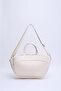 Cream Shk199 Faux Leather Single Compartment, Makeup Bag, Double Strap Hand. Arm and Shoulder Bag