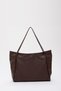 Brown Color Shk90 Faux Leather Hand, Arm and Shoulder Shopper Bag with Internal Compartment and Zipper