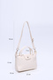 Cream Shk135 Faux Leather, Single Compartment, Double Strap Hand, Arm and Cross Shoulder Bag - 2