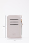 Gray Shk101 Faux Leather Card Holder Wallet with 6 Card Holders and Zippered Coin Compartment - 4