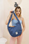 Indigo U48 Adjustable Lacing Strap Shabby Model Canvas Fabric Casual Women's Arm And Shoulder Bag U: - 4