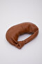 Tan Shk98 Knot Detailed Single Compartment Faux Leather Handbag - 4