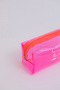 Pink Shk104 Rectangular Transparent PVC Multi-Purpose Travel & Makeup Bag L:8 E:19 W:8 cm - 5