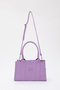 Lilac Shk83 Faux Leather Single Compartment Zippered Double Strap Hand, Arm and Shoulder Bag L:17 E:27 W:10