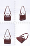 Burgundy Shk135 Faux Leather, Single Compartment, Double Strap Hand, Arm and Cross Shoulder Bag - 8
