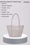 Gray Shk80 Faux Leather Large Size Arm and Shoulder Bag with Front Pocket and Snap Fastener Makeup Bag L:26 E:40 W:8 cm - 3
