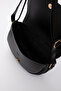 Black Shk92 Lock Detailed Faux Leather Single Compartment Snap Fastener Hand, Arm and Shoulder Bag L:15 E:25 W:6 cm - 6