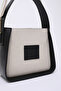 Black Shk176 Faux Leather Detailed, Single Compartment, Zip-Up, Canvas Hand, Arm and Shoulder Bag - 5