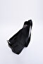 Shk175 Black Faux Leather Bag with Snap Fastener, Lining, Inner Pocket and Adjustable Strap - 6