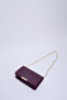 Purple Shk186 Faux Leather Single Compartment Snap Chain Strap Hand, Arm and Shoulder Bag - 7
