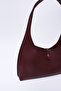 Claret Red Shk142 Faux Leather Two-Compartment Snap Fastener Hand, Arm and Shoulder Bag - 7
