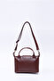 Burgundy Shk135 Faux Leather, Single Compartment, Double Strap Hand, Arm and Cross Shoulder Bag - 4
