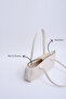 Cream Shk195 Faux Leather Single Compartment Baguette Model Zippered Hand, Arm and Shoulder Bag - 5