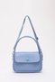 Blue Shk97 Faux Leather Hand, Arm and Shoulder Bag with Front Pocket Detail and 2 Compartments Adjustable Strap