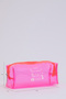 Pink Shk104 Rectangular Transparent PVC Multi-Purpose Travel & Makeup Bag L:8 E:19 W:8 cm - 2