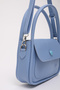 Blue Shk97 Faux Leather Hand, Arm and Shoulder Bag with Front Pocket Detail and 2 Compartments Adjustable Strap - 5