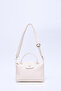 Cream Shk135 Faux Leather, Single Compartment, Double Strap Hand, Arm and Cross Shoulder Bag