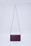 Purple Shk186 Faux Leather Single Compartment Snap Chain Strap Hand, Arm and Shoulder Bag - 4