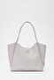 Gray Shk126 Faux Leather Lock Detailed Makeup Bag Hand, Arm and Shoulder Bag - 4