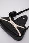 Black/Cream Shk96 Faux Leather Single Compartment Hand and Shoulder Bag with Wallet L:18 E:32 W:8 cm - 5
