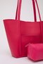 Fuchsia Shk80 Faux Leather Large Size Arm and Shoulder Bag with Front Pocket and Snap Fastener Makeup Bag U:26 E:40 W:8 - 7