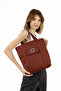 Tile Shk20 4 Compartment Zippered Canvas Fabric Daily Women's Shoulder Bag E:36 L:33 W:7 cm - 3