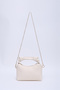 Cream Shk24 Soft Leather Knot Detailed Chain Strap Hand and Shoulder Bag L:14 W:22 W:8 Cm
