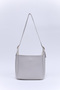 Gray Shk158 Faux Leather Single Compartment Strap Snap Crossbody and Shoulder Bag