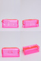 Pink Shk104 Rectangular Transparent PVC Multi-Purpose Travel & Makeup Bag L:8 E:19 W:8 cm - 8
