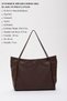 Brown Color Shk90 Faux Leather Hand, Arm and Shoulder Shopper Bag with Internal Compartment and Zipper - 3