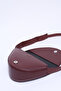 Burgundy Shk154 Faux Leather Asymmetric Snap Fastener Single Compartment Lined Handle and Shoulder Bag - 7
