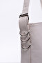 Cream Shk175 Shabby Faux Leather, Snap Fastener, Lined, Inner Pocket, Adjustable Strap Handle and Shoulder Bag - 7