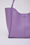 Lilac Shk76 Large Size Women's Hand and Shoulder Bag with Snap Fastener Wick Strap Faux Leather Makeup Bag U:29 E - 7