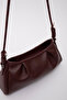 Claret Red Shk172 Faux Leather Zippered Single Compartment Strap Hand, Arm and Shoulder Bag - 8