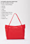 Red Shk90 Faux Leather Hand, Arm and Shoulder Shopper Bag with Internal Compartment and Zipper - 3