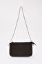 Brown Color Shk125 Faux Leather Bead Detailed Zippered Single Compartment Chain Strap Shoulder Bag