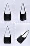 Black Shk158 Faux Leather Single Compartment Strap Snap Crossbody and Shoulder Bag - 8