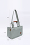 Green Shk174 Canvas Fabric, Three Compartments, Zipper, Double Strap, Hand, Arm and Shoulder Bag - 2