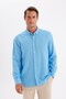 Relax Fit Polo Neck Cotton Long Sleeve Shirt C1106Ax24Sm - 4