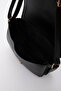Black-cream Shk92 Lock Detailed Faux Leather Single Compartment Hand, Arm and Shoulder Bag with Snap Fasteners L:15 E:25 W:6 - 6