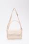 Cream Shk97 Faux Leather Front Pocket Detailed 2 Compartment Adjustable Strap Hand, Arm and Shoulder Bag